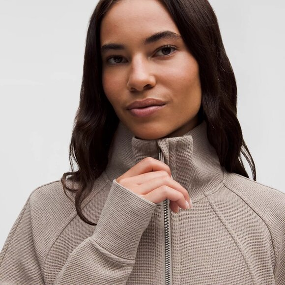 Scuba Cropped Funnel-Neck Half Zip Waffle - Picture 4 of 4